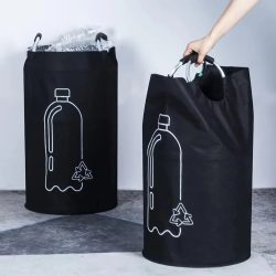 82L leerer Flaschen-Aufbewahrungskorb mit Aluminiumgriff, zusammenklappbarer Abwasserflaschen-Sammelbeutel, großes Fassungsvermögen, Mülltonne