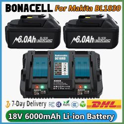 18V 6000mAh Ersatz Akku Für Makita BL1830 6A Ladegerät Kompatibel Für BL1860 BL1850 BL1840B BL1830B 6,0 Ah Werkzeug Akku