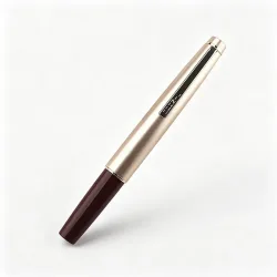 Jinhao 59 Füllfederhalter Champagner-Gold Metallkappe Dunkelrot Luxuriöser Geschäfts-Schreibstift für Büro und Schule