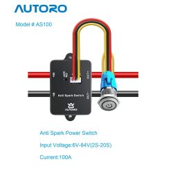 Autoro AS100 Anti-Funken-Netzschalter 100 A 84 V DC ? XT90-Anschluss für ESC, Elektro-Skateboard, Roller, RC, Auto, Boot, E-Bike usw