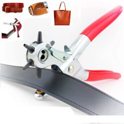 Leder-Lochstanzer, 22,9 cm Gürtel-Lochstanzer für schwere Lederleistung, 6 Größen drehbarer Hand-Lochstanzer für Ledergürtel