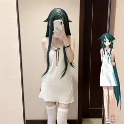 Anime The Song of Saya Saya Cosplay Kleid Kostüm Damen Weißes Camisole-Kleid Sommer-Nachthemd Karnevalskleidung