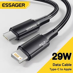 Essager USB-C-Kabel für iPhone 14 13 12 11 Pro Max Xs Plus 29 W Schnellladekabel Typ C zum Beleuchtungsdatumkabel für iPad MacBook