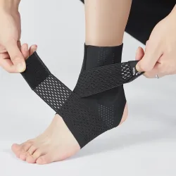 Veidoorn Premium verstellbare Knöchelstütze mit Silikonpolster, Massagepunkt, Sport, Fitness, Knöchelbandage, Fußschutz