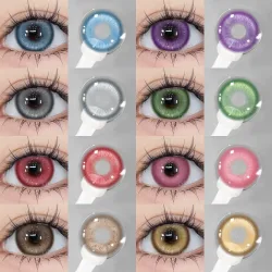 EYESHARE, EYESHARE 2 Stück Cosplay farbige Kontaktlinsen für Augen, Halloween, farbige Schüler, Anime-Augen, blaue Kontaktlinsen, rot, niedliche Kontaktlinsen