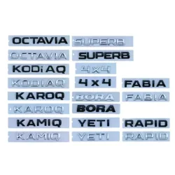 4X4 FABIA KAMIQ KAROQ KODIAQ OCTAVIA RAPID SUPERB YETI Skoda Schriftzug-Logo Autoaufkleber für Skoda-Serien Nachrüstung Kofferraum-Zubehör