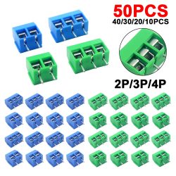 10/50PCS PCB Terminal Block Stecker Pitch 5,0mm KF301 Gerade Pin 2P 3P Schraube PCB terminal Blöcke Stecker Sortiment Kit