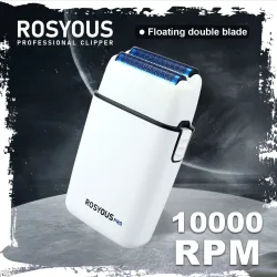 ROSYOUS, ROSYOUS RS620 Doppelfolie Blau Hypoallergenes Messernetz 10000 U/min USB Schnurloser professioneller Friseurrasierer Haarschneidemaschine