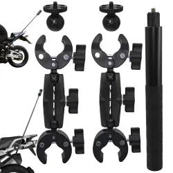 Motorrad-Halterung Verlängerungsstange Selfie-Stick Doppelseitige Super-Klemme für Insta360 X2 X3 X4 X5 Einbeinstativ Lenker Action-Kamera