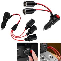Auto-Zigarettenanzünder-Splitter 1 bis 3 Auto-Zigarettenanzünder 12 V 24 V Splitter-Adapter Zigarettenanzünder-Verlängerungskabel mit Schalter