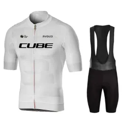 Rvouei Cube Radfahren Jersey Set Fahrrad Kleidung Sommer Kurzarm Shirt Bike Gel Pad Trägerhose Sport Maillot Ropa Ciclismo