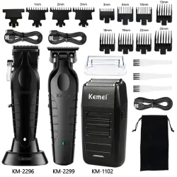 Kemei, Kemei Haarschneidemaschine Kit KM-2296 KM-2299 KM-1102 Elektrische Haarschneidemaschine für Herren Professionelle Haarschneidemaschine Clipper