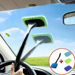 Auto-Fensterreinigungsbürsten-Set Windschutzscheiben-Reinigungswerkzeug Innenraum-Autoglas-Wischer mit Langem Griff Auto-Zubehör