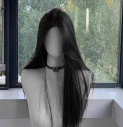 Schwarze Perücke für Frauen, langes glattes Haar, Stirnband, Lace-Front-Perücke, Cosplay-Temperament für den täglichen Gebrauch, schwarze synthetische Lolita-Perücken