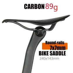 Neuer 89g EVA Carbon Fahrradsattel Komfortabler Ultraleichter MTB-Sattel 7x7mm Rennfahrrad Montage 240*143MM