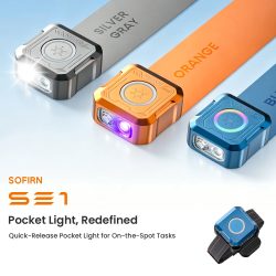 SOFIRN SE1 Taschenlampe 300Lm Mini EDC-Licht RGB-Signalring Schnellverschluss Magnetische Handgelenk-Schlüsselanhänger-Taschenlampe für Fahrradtouren