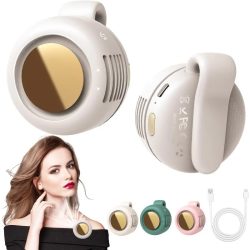 Tragbarer, leiser, elektrischer Mini-Ventilator ohne Flügel, kleiner Ventilator zum Anklippen an Hemd und Taille, Mini-Ventilator ohne Flügel, verstellbar, 3 Geschwindigkeiten, für den Außenbereich,