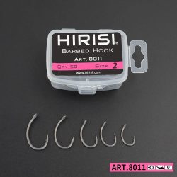 Hirisi Karpfen-Angelhaken, 50 Stück, PTFE-Beschichtung, Widerhaken aus Kohlenstoffstahl, im Karton 8011