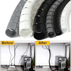 2m/1m flexible Spiral kabel Drahts chutz Kabel Organizer Computer kabel Schutz rohr Clip Organizer Management Tools 16/10mm
