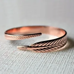 Vintage Pure Cooper Feder Flügel Manschette Armreif für Männer Frauen Mode Punk Stil Armband Party Schmuck Geschenke