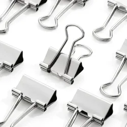 5?30 Stück Binder-Clips, Datei, Metall, Büroklammern, silbrig, Büroklammer, Klemme, 15/19/32/40/50 mm, Schreibwaren-Clip, Büro, Schulbedarf