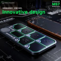 MECHANIC MS7 Schrauben-Magnetablage aus Aluminiumlegierung, Magnetische Schrauben-Aufbewahrungsmatte für Handy-Reparatur und Werkzeugaufbewahrung