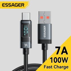 Essager 7A USB Typ C Kabel 100 W USB C Ladegerät Daten für Realme Huawei P40 30 Pro 66 W Schnellladekabel Samsung Xiaomi Poco