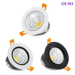 Runde dimmbare LED-Einbaustrahler, 20 W, 15 W, 12 W, 9 W, 7 W, 5 W, COB-Deckenleuchten, Strahler, AC90?260 V, Innenbeleuchtung, Leistungstreiber
