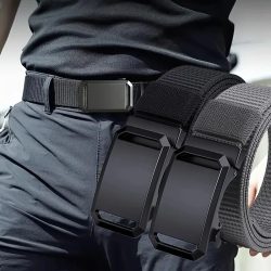Neuer Gürtel mit automatischer Schnalle, Canvas, taktische Arbeitskleidung, lässiger Outdoor-Militär-Trainingshosengürtel für Herren