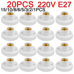 1-20 Stück 220V E27 Schrauben lampen ständer Glühbirnen fassung Adapter Basis kappen fassung weiße Decken leuchte Lampen befestigungs sockel
