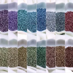 Hochwertige 1,6 mm matte metallische Glasperlen, handgefertigte DIY-Perlen, lose Perlen