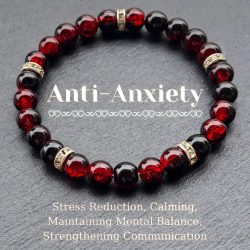 Anti-Angst-Perlenarmband im böhmischen Stil, Stressreduzierung, beruhigend, zur Aufrechterhaltung des mentalen Gleichgewichts, stärkende Kommunikation