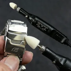 Edelstahl-Uhrenarmband-Polierset mit Spiegelfinish, Reinigungsset mit Wollfilz-Polierbürste für Uhrmacher-Reparaturwerkzeuge und Zubehör