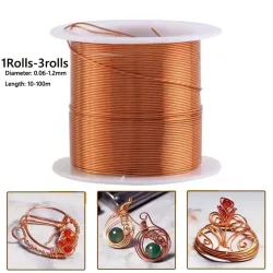 1?3 Rollen weicher Kupferdraht für Elektrokulatur, Gartenarbeit, 0,06?1,2 mm, Schmuckherstellung, Perlen, handgefertigte Schmuckherstellung, DIY-Kunstwerk