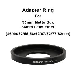 Für 95 mm Matte Box oder 86 mm Filter Matte Box Adapter Objektivfilter Step Up Ring 46/49/52/55/58/62/67/72/77/82 mm-86 mm (95 mm Außendurchmesser)