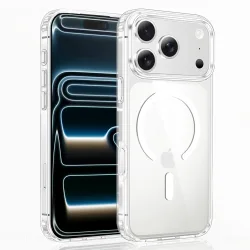 Luxuriöse transparente Magsafe-Hülle für iPhone 18 17 16 15 14 13 12 11 Pro Max Mini XR, magnetische kabellose Ladehülle.