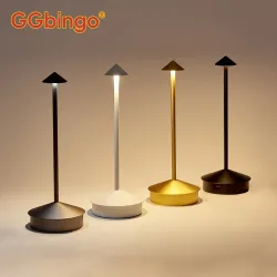 GGbingo LED-Tischlampe, wiederaufladbar, Touch-Sensor, kabellose Schreibtischlampe, 3 Farben, kreatives Ambiente-Licht für Nachttisch, Bar, Raumdekoration, Nachtlicht