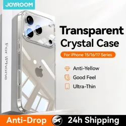Joyroom Hülle für iPhone 18 Pro Max, Kristallklare Transparente Hülle ohne Vergilbung, Linsenschutz für iPhone 17 16 15 Pro Max