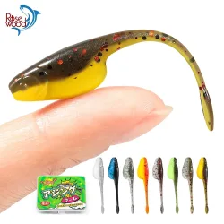 Palisander Crappie Minnow Shad Soft Baits 5 cm Ajing Wurm Angelköder Willow Tail TPR Floating Drop Shot Ocean Rock Angelgerät