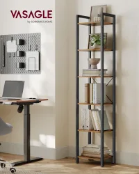 SONGMICS Schuhregal mit 10 Fächern, Schuhschrank, 30 x 40 x 30 cm pro Fach, schmal, mit Türen, Stahlrahmen