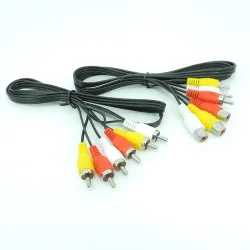 1M/1,5M/3 Meter 3 RCA Stecker auf 3 RCA Buchse Verbinder Composite Audio Video AV Verlängerungskabel Steckerkabel W28