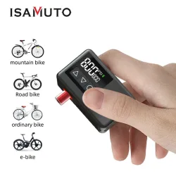 Elektrische Luftpumpe 120 PSI ISAMUTO Reifenfüllpumpe für Motorrad, Fahrrad, Ballfüller, tragbarer Taschen-Mini-Kompressor