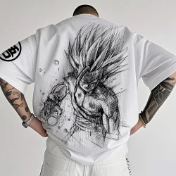 Dragon Ball Animation T-Shirt Herren Sommer Neue Doppelseitige Druck Lose Casual Harajuku Trendy Kurzarm Eltern-kind-Top