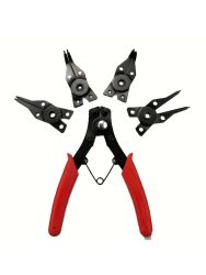 4-in-1 Sicherungsringzange Set Sicherungsringzange Multi Crimp Abnehmbarer Zangenkopf Haltesicherungsringzange Handwerkzeuge Multifunktional