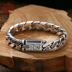S925 Sterling Silber Zeitlose Rebe Girlande Schnalle Retro Punk Tank Armband Schmuck Kreativität Geschenk Fabrik Preis