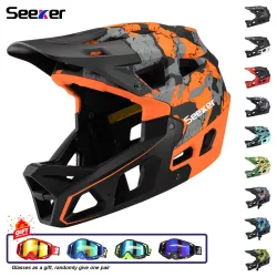 Seeker MTB-Mountainbike-Helm, leicht, atmungsaktiv, Speed Downhill, Vollhelm, Outdoor, für Erwachsene, Männer und Frauen, Fahrradhelme