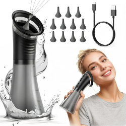 Elektrisches Ohrenschmalz-Entfernungssystem, wasserbetriebenes Ohrenreinigungsgerät mit Bewässerungsspüler, 3 Druckstufen, sicher und effektiv