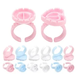 50/100Pcs Großhandel Einweg Wimpern Kleber Fan Tasse Ringe Halter Container Tattoo Pigment Wimpern Verlängerung Werkzeuge Lash Liefert
