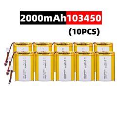 103450 3,7 V 2000 mAh Polymer-Lithium-Akku jst PH 2,0 mm 2-poliger Stecker für Kamera GPS-Navigator MP5 Bluetooth-Headset