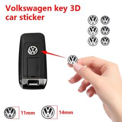 14mm 11mm Aluminium Auto-Fernbedienungsschlüssel-Emblem-Aufkleber für VW Golf GTI 5 7 Passat Scirocco Jetta B5 B6 Mk6 Polo Zubehör 3D